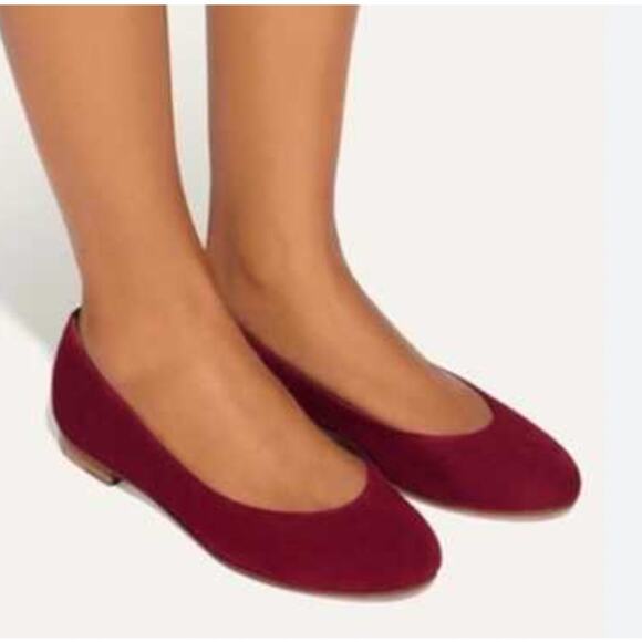 Marguax maroon suede ballet flats - Picture 1 of 9